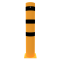 Bollard | steel tube  273 x 5 mm | yellow / black | For doweling | total height: 1500 mm | with welded steel cap